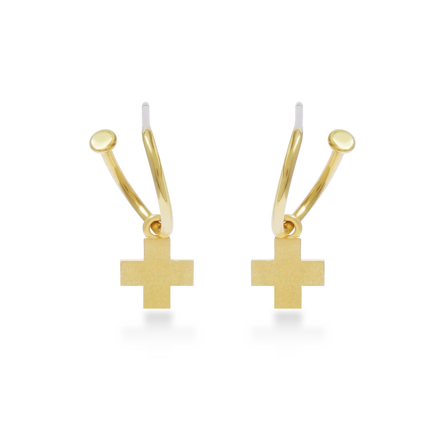 Boucles d'oreilles créoles croix