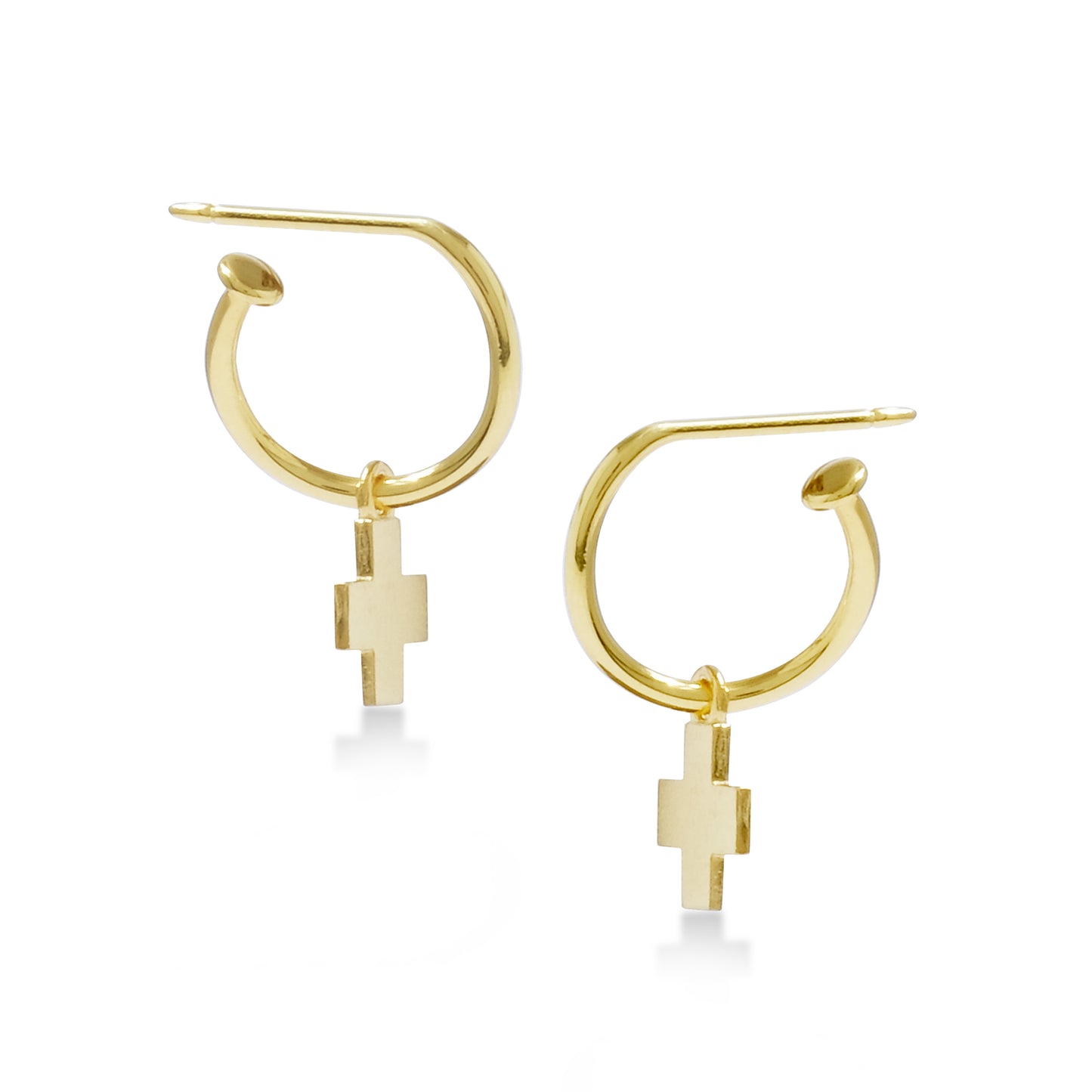 Boucles d'oreilles créoles croix